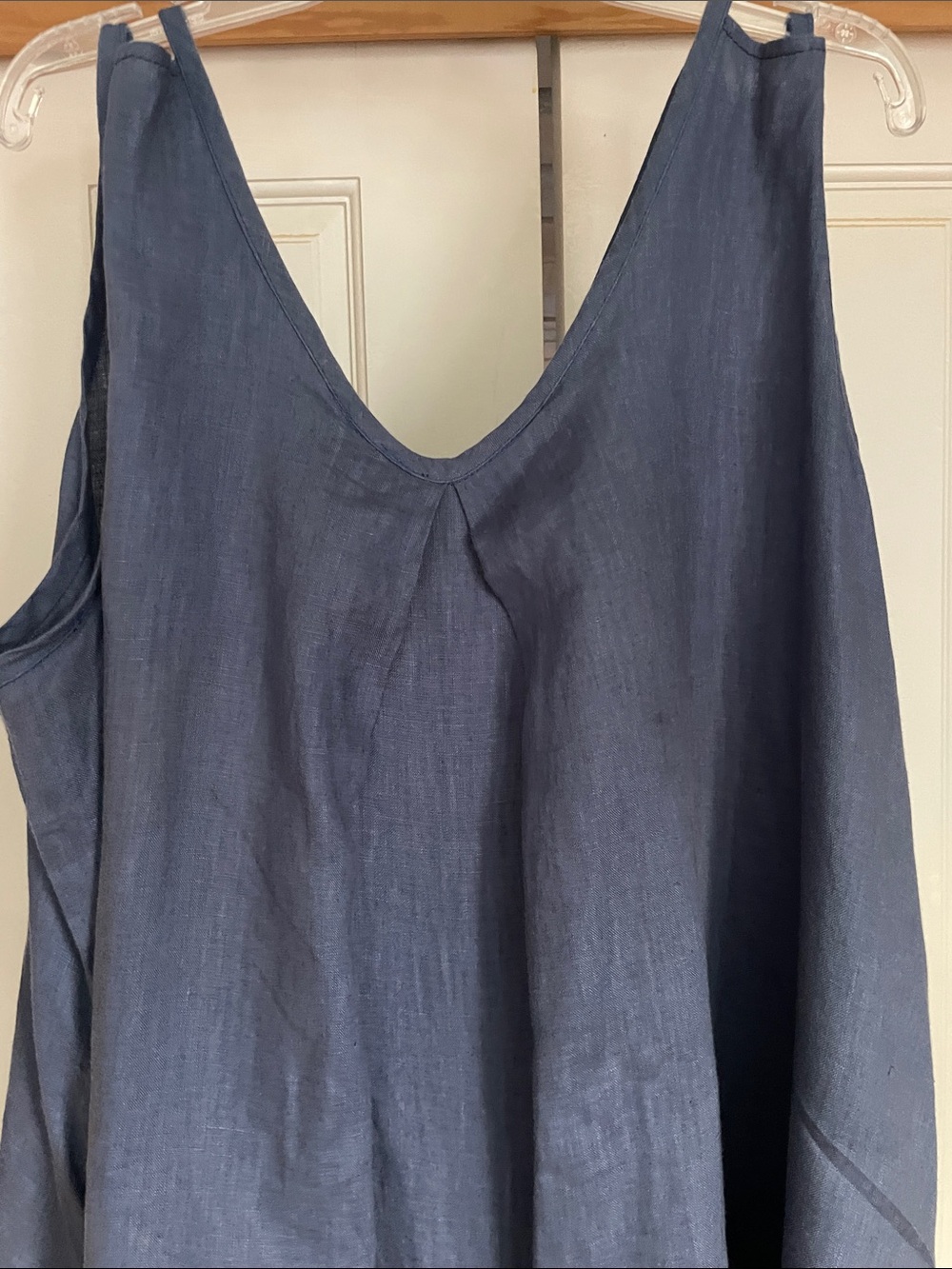 Sleeveless Linen Maxi Dress in Navy Blue Size 1X-3X - Picture 3 of 8